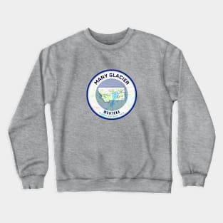 Montana Map - Many Glacier Crewneck Sweatshirt